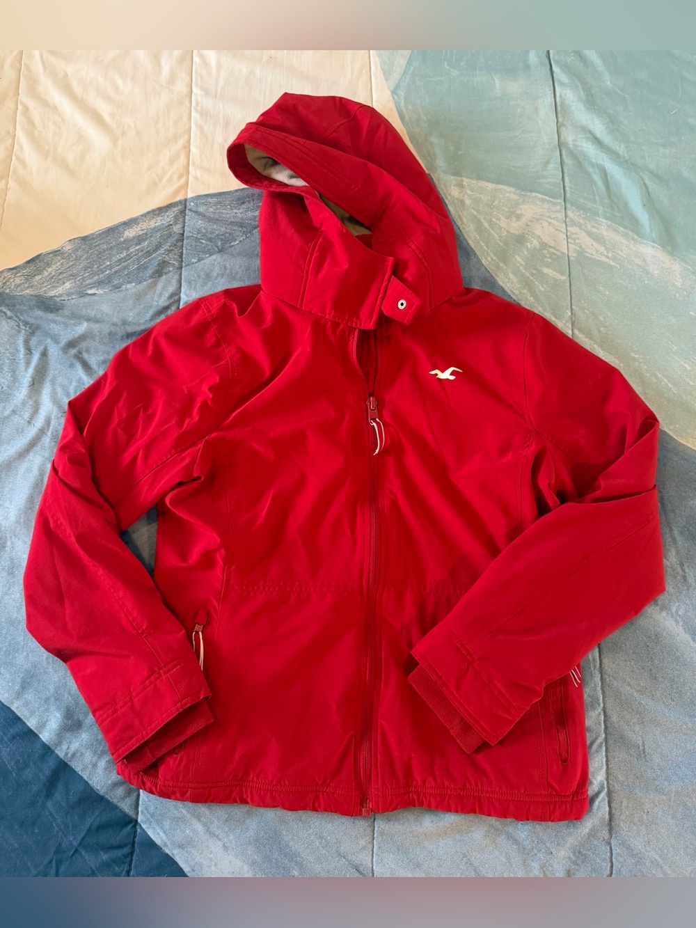 Hollister Bright Red Hooded Zip Jacket